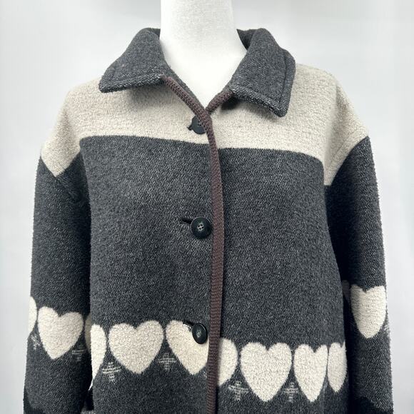 Vintage Y2K The Limited Wool Blend Coat Alpine Scandi Maritime Theme Size M - Picture 6 of 16